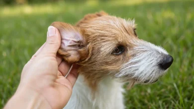 Hundeohren vor der Fellpflege reinigen