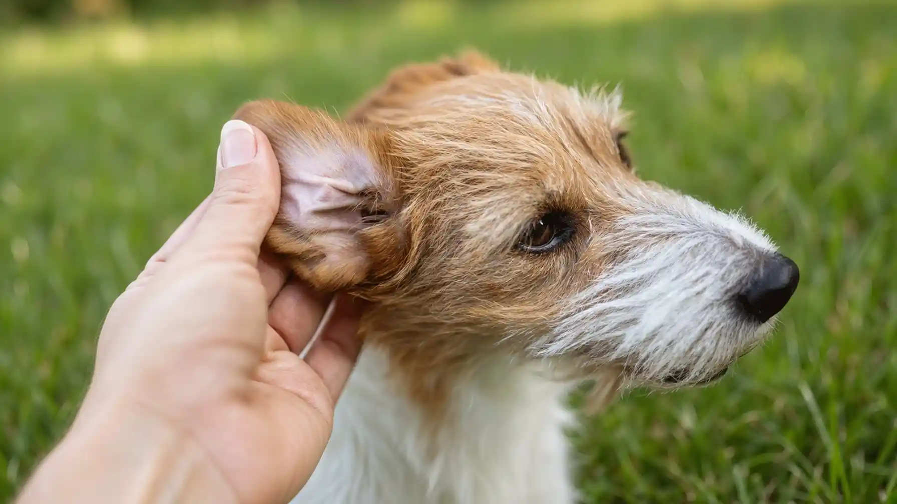 Hundeohren vor der Fellpflege reinigen